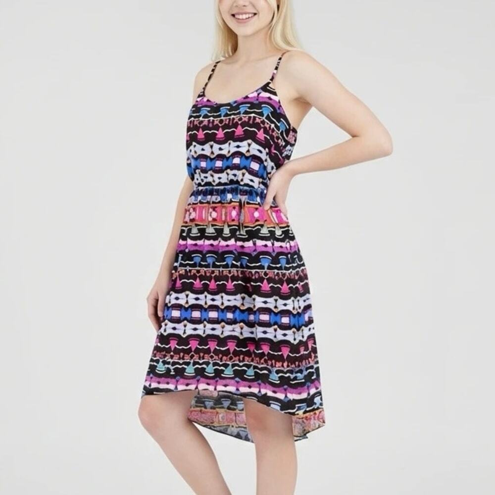 Nicole by Nicole Miller Pink Multicolor Sundress (Strappy) Size 12 Floral Dress